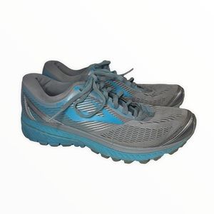 Brooks Ghost 10 Women’s Gray Blue Athletic Running Shoes Size 8